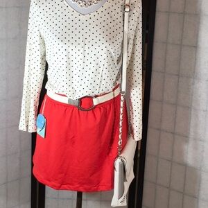 LBH red orange skort NWT